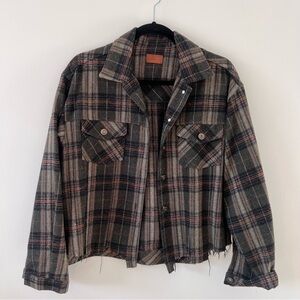 POL Plaid Button Up Jacket Size M